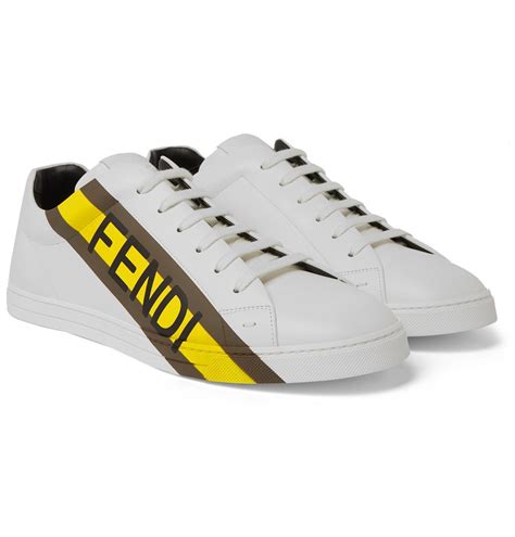 fendi leather logo sneakers|fendi sneakers for men.